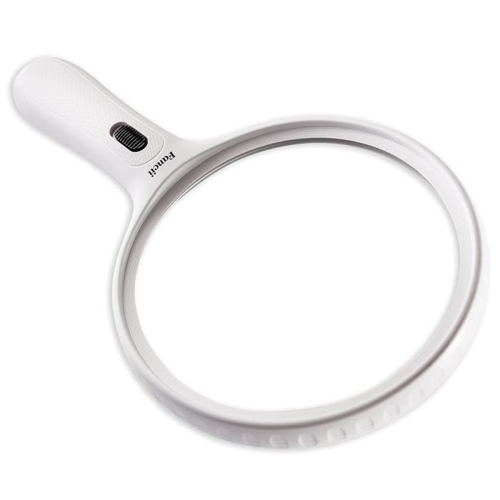 Loupes Fancii Très Grande Loupe Grossissante avec Lumière LED, 2X et 3.5X - 138mm Loupe avec Éclairage Sans Distorsion D 687