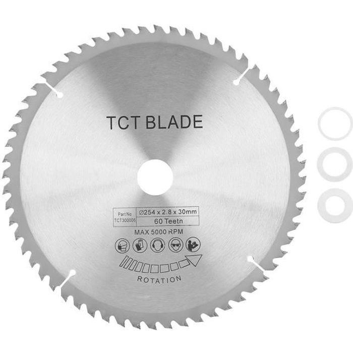 Lame de scie circulaire au carbure TCT disque de coupe pour Métal Bois plastique 254 * 30mm 60 dents