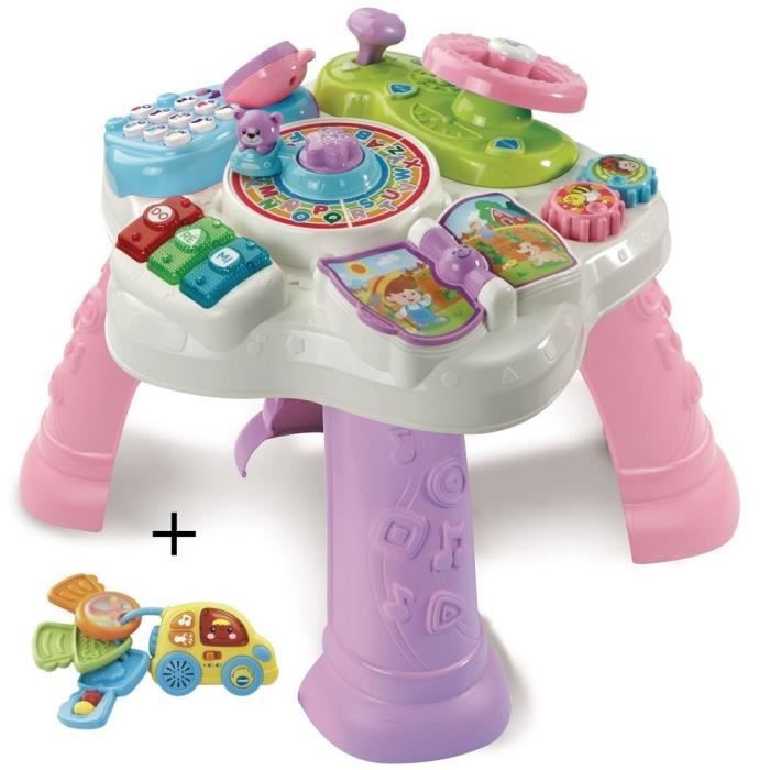 VTECH - Ma table d'activités bilingue (rose) + Mon hochet Tut Tut
