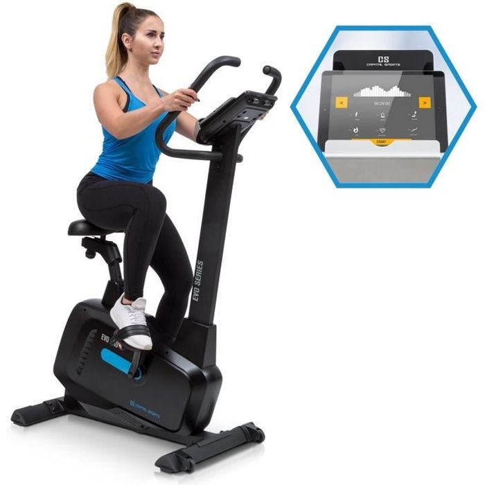 CAPITAL SPORTS Evo Pro Vélo elliptique silencieux avec écran - Inertie 20kg - 12 programmes - Résistance magnétique - Noir