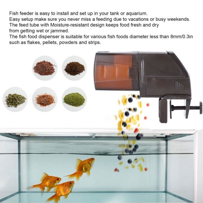 AF012 Aquarium Fish Tank Machine d'alimentation automatique minuterie de vacances distributeur de nourriture pour poissons-YIDD
