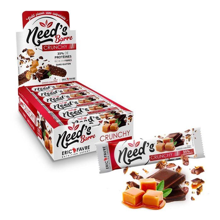 Eric Favre - Barres proteinées Need's Crunchy - Choco Caramel - Barres Proteinees - Choco Caramel - Display de 12 unités