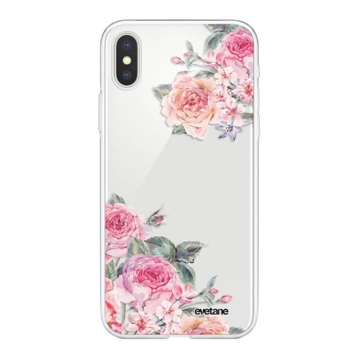 Coque iPhone Xs Max 360 intégrale Roses roses Ecriture Tendance Design Evetane