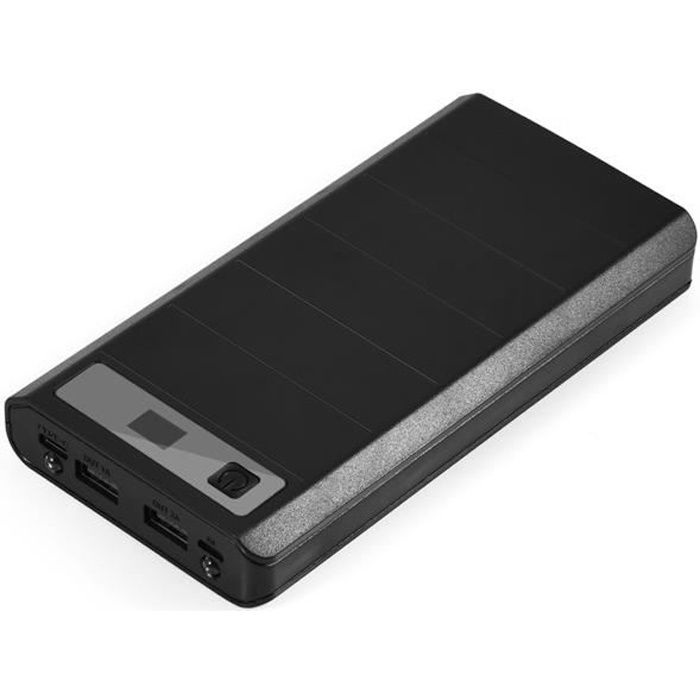 banque de batteries USB 20000mAh 8 x 18650 Batteries Power Bank Kit Case Shell Dual USB + Type-C + Micro USB Port Noir tout neuf