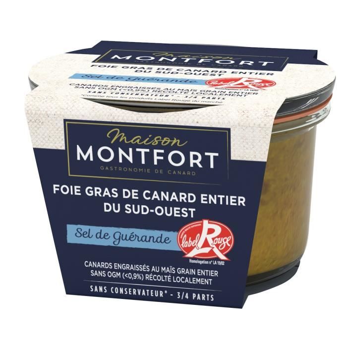 MAISON MONTFORT Foie gras de canard entier du Sud-Ouest - Sel de Guérande - 120 g