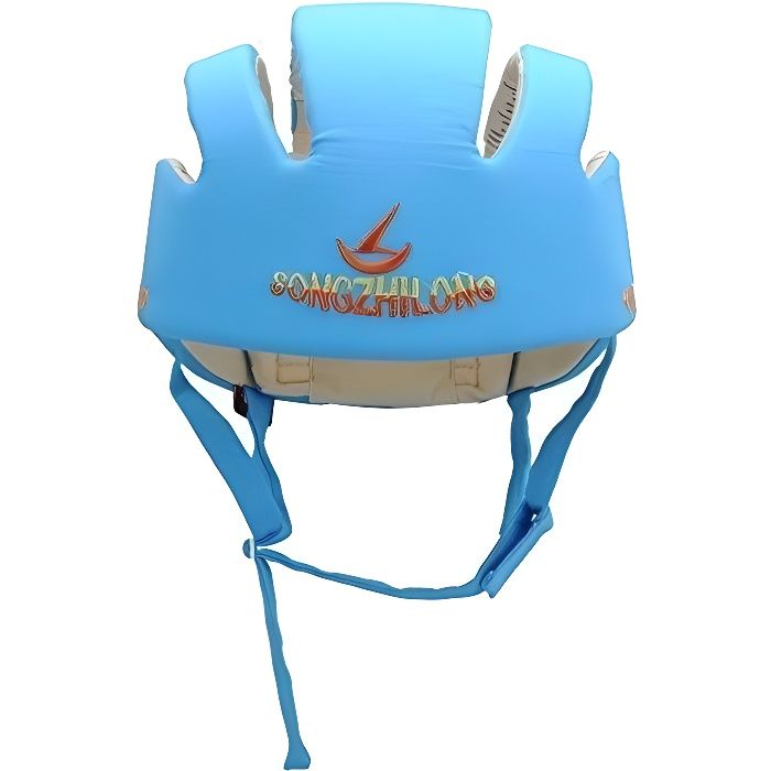 Casque Sécurité Bébé Domestique en Coton Douce Réglable Antichoc Casque Bébé Antichute Confortable Protection Tête 238G-Bleu