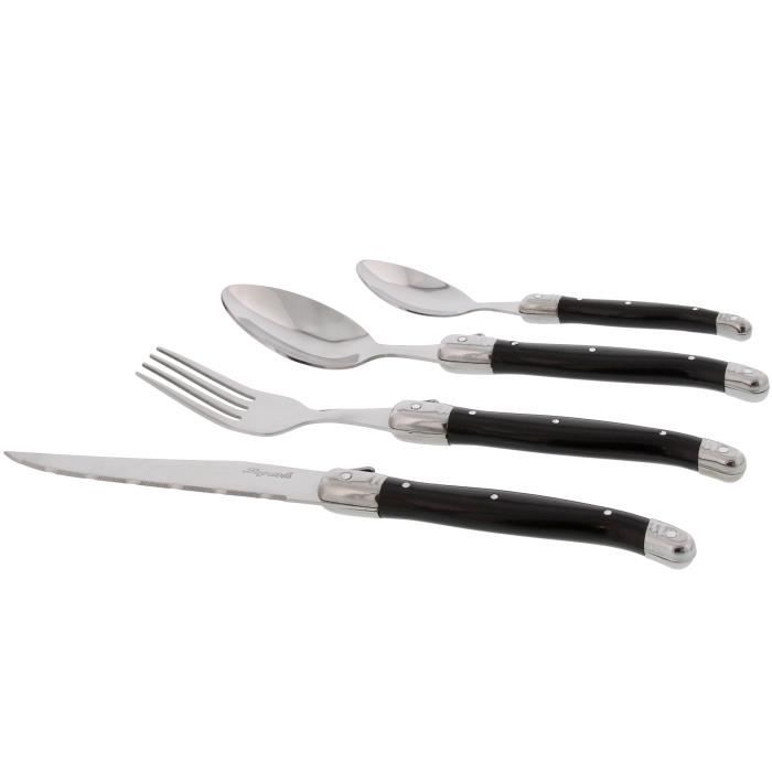 PRADEL EXCELLENCE 7214NOIR Ménagère Laguiole 24 pièces - Noir
