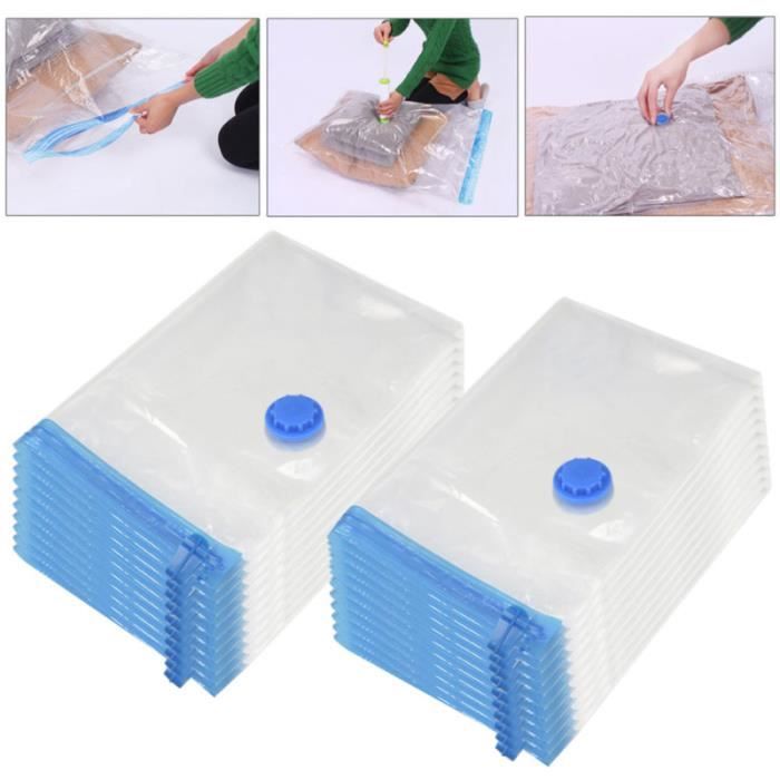 10 pièces sacs de rangement Compression imperméable réutilisable sous vide literie pliable vêtements couettes ASPIRATEUR TRAINEAU