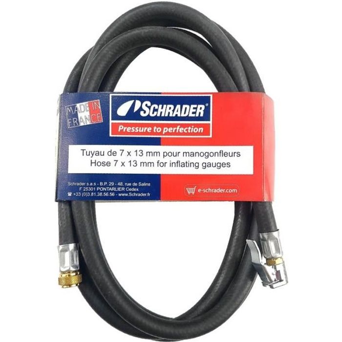 TUYAU FLEXIBLE 3 M POUR PISTOLET DE GONFLAGE MANOMETRE EURODAINU POIDS LOURD