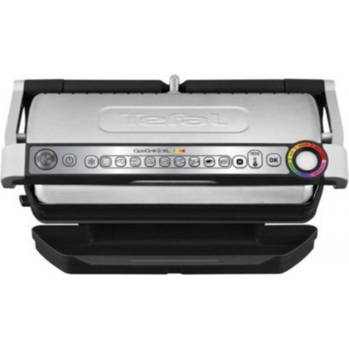TEFAL XL GC722D-Optigrill XL Inox/Noir 2000 W Une utilisation simple et intuitive-Inclinaison des plaques de 7° facilite la récupé