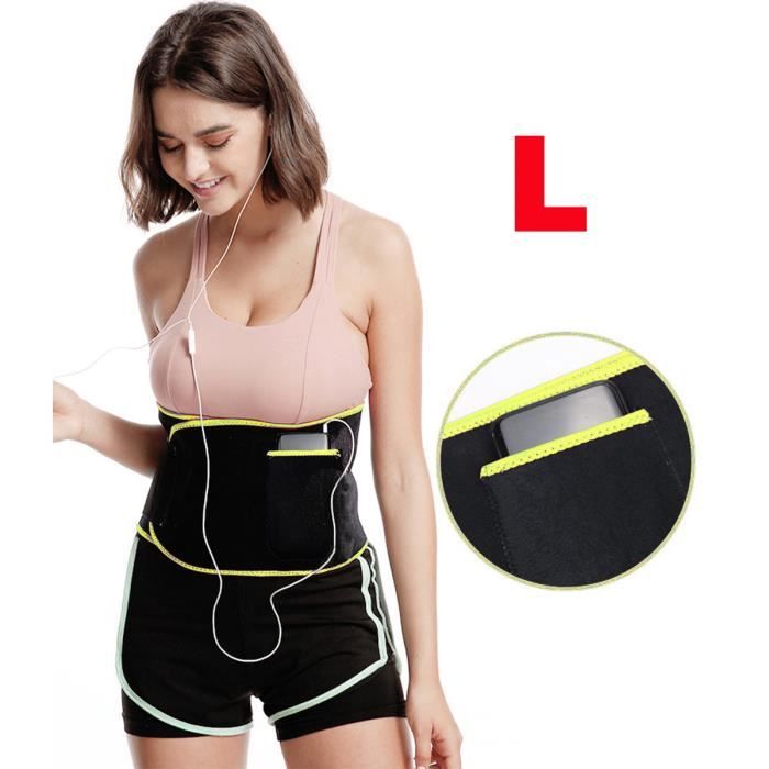 Fitness Taille Ceinture abdominale Minceur Amincissante Perte du Poid Sport Réglable L JAUNE