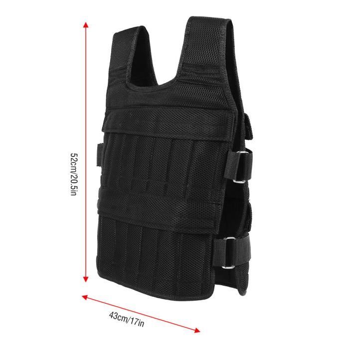 Gilet Lesté 50 Kg de Musculation Ajustable Formation de poids Dispositif de sport BOH