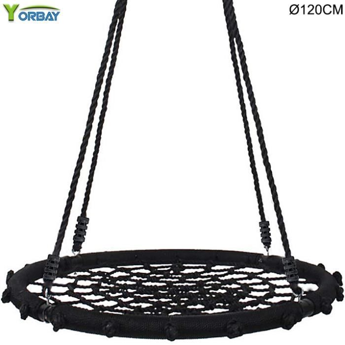 Yorbay Balançoire nid d'oiseau pour enfants et adultes (Ø120cm) -