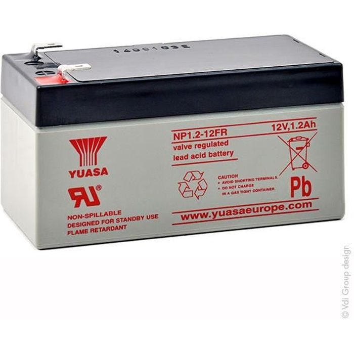Batterie plomb AGM NP1.2-12FR 12V 1.2Ah YUASA - Batterie(s)