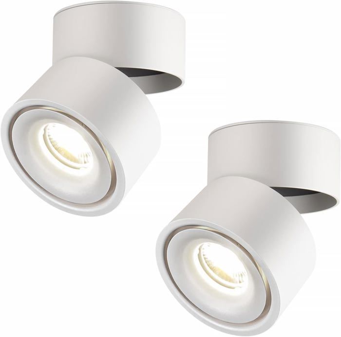 YindaLux 6x 3CCT Spots De Plafond Blanc - Extra Plat &ap; Pivotant à 30