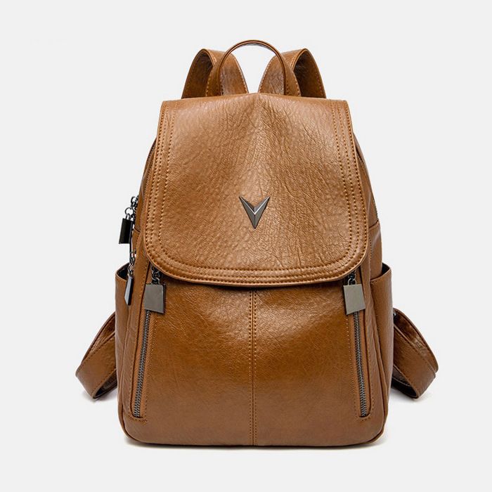 S-ZONE Sac à Dos Femme Cuir Véritable Antivol Convertible - Élégant Sac De Voyage Bandoulière Ou Sac à Main
