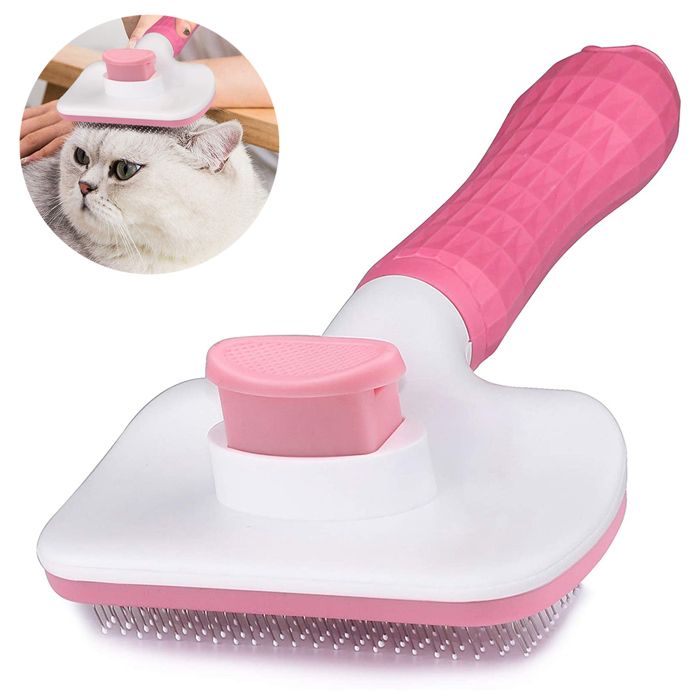 Meilleurs prix pour Brosse pour chien et chat, brosse pour animaux à poils longs et courts, nettoie les poils facilement avec un bouton
