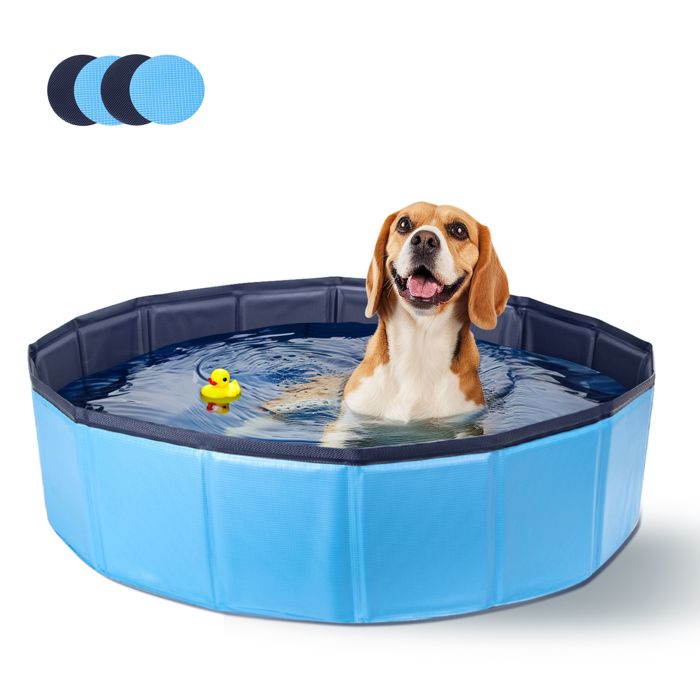 Comparer les prix de Nobleza - Piscine pour Chien, Rigide Bassin Chien, Baignoire Pliable pour Petit et Grande Chien, Chat, 120*30cm Bleu