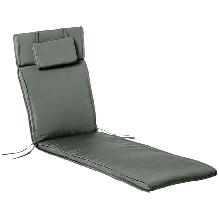 Outwell 470309 Kentucky Lake Moon Polyester/Acier Chaise avec Grise Rembourrée Housse, 70cm x 104cm x 94cm