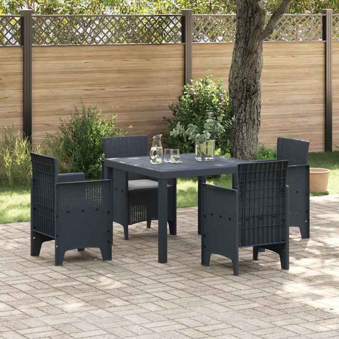 vidaXL Ensemble repas jardin 5 pièces - vue 3