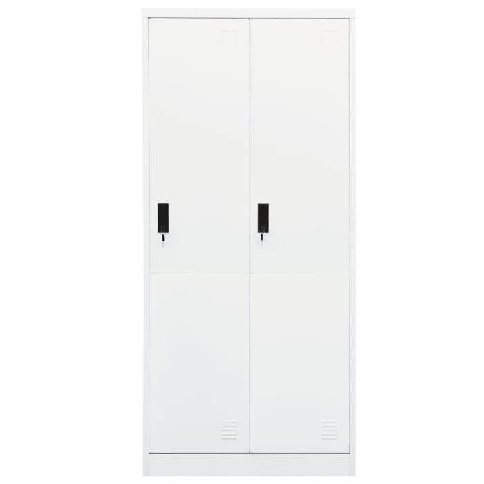 Blanc Garde-robe CLARENCE Armoire penderie Pour chambre Blanc 80x50x180 cm Acier LV1480
