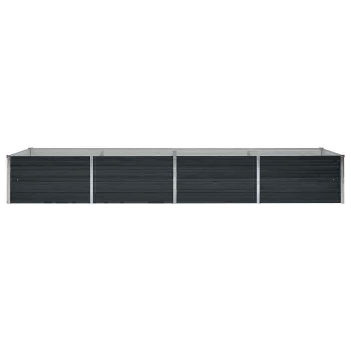 Bac surélevé de jardin en acier - WIENS - 320x80x45 cm - Anthracite - Acier galvanisé - Fond ouvert - Rectangulaire