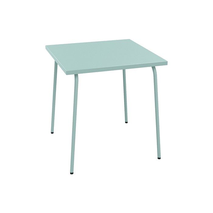 Table de jardin carrée L.70 cm en métal - Vert amande - MIRMANDE de MYLIA