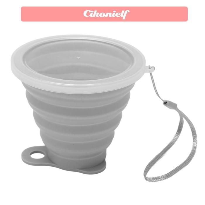 zerone Tasse pliable en silicone Lot De 2 Tasses Pliables En Silicone Écologique Avec Couvercle Pour Boire En linge statue Gris