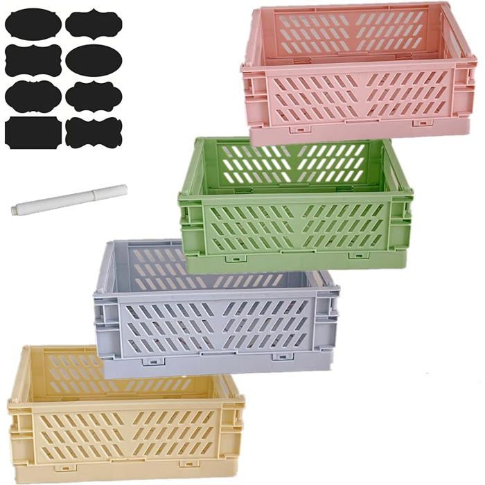 EURXLQ 4 Caisse Pliable 25×17×10cm Boite Rangement Empilable et Pliable Pour s Cosmétiques 4pack 25×17×10cm 25× CAISSE DE TRANSPORT
