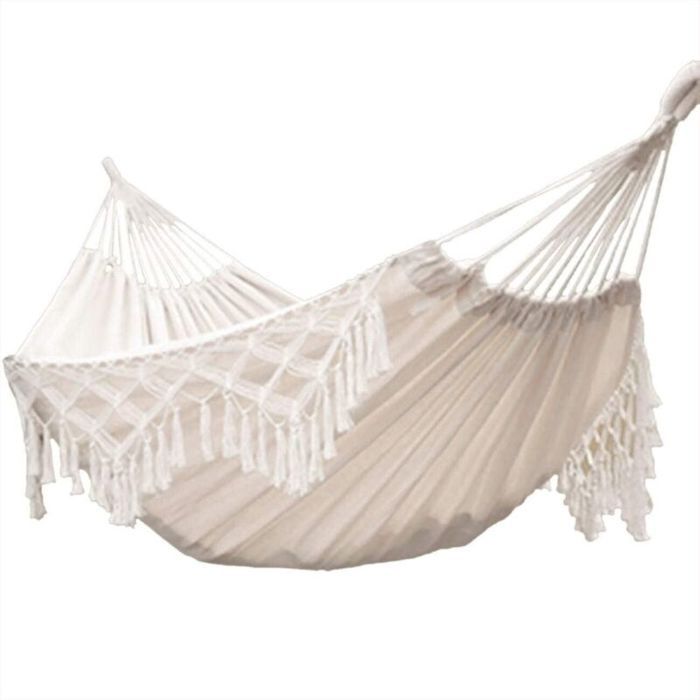 Hamac jardin coton doux avec sac idéal jardin porche voyage