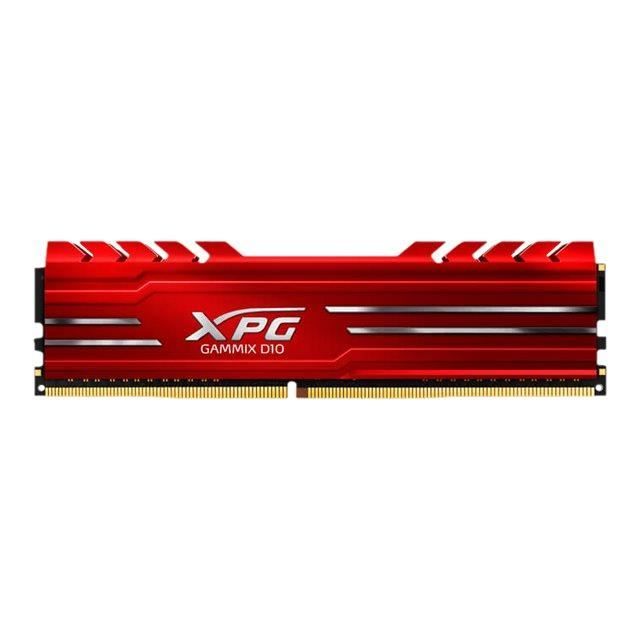 Vente Memoire PC XPG GAMMIX D10 DDR4 16 Go: 2 x 8 Go DIMM 288 broches 3000 MHz - PC4-24000 CL16 1.35 V mémoire sans tampon non ECC rouge pas cher