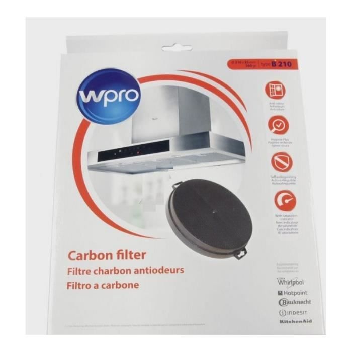 FILTRE A CHF2101 POUR HOTTE SHOLTES ARISTON BRANDT WHIRLPOOL AIRLUX DE DIETRICH 484000008579