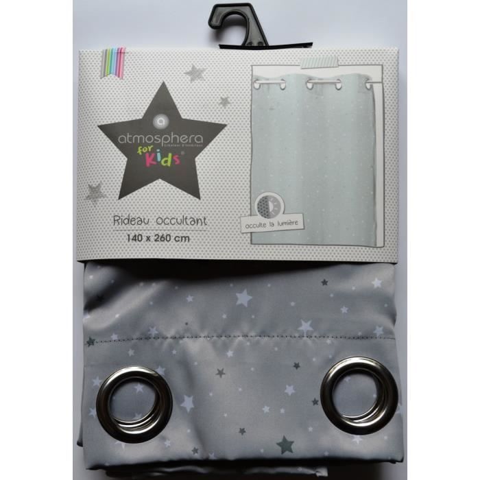 Rideau Occultant Gris Etoile Pour Chambre Enfant Achat Vente