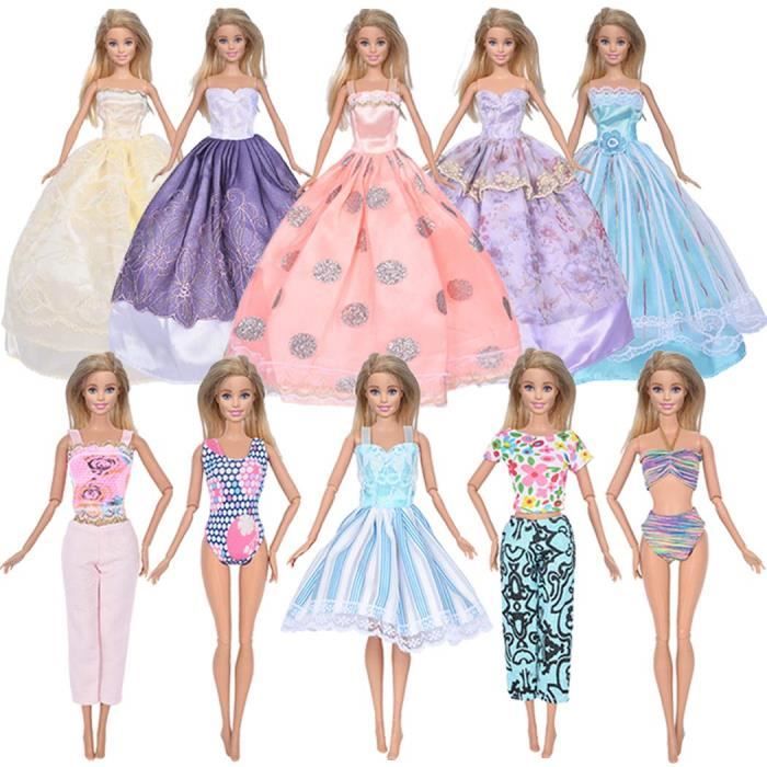 12 x parti vêtements robes mini-robe accessoires pour poupée barbie enfant jouet d 