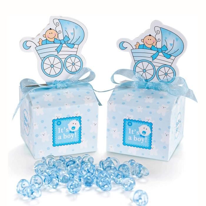 Lot De 12 Bouteilles Bonbonnières Pour Baptême Ou Baby Shower – Remplissage Bonbons, Réutilisables, Bleu