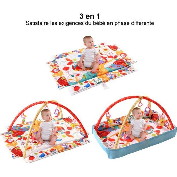 Costway Tapis D Eveil Pour Bebe Musical 3 En 1 Tapis De Jeu De Bebe Evolutif Avec Arc Detachable 5 Jouets Suspendus Des La Naissance Cdiscount Puericulture Eveil Bebe