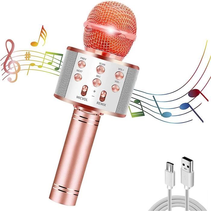 Micro Karaoke sans Fil, 4 en 1 Microphone Karaoké Enfant Bluetooth