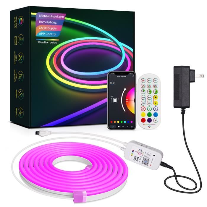 Néon Ruban LED - RGBIC - 2M - WiFi Intelligent - Étanche IP67 - Multicolore