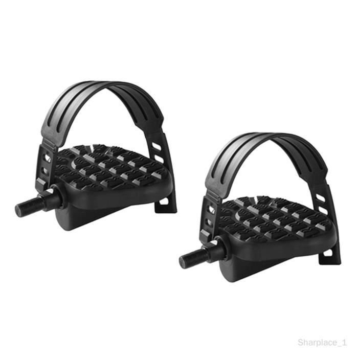 Pédales De Vélo D'appartement Avec Sangles Réglables - Filetage 9/16'' - Antidérapantes - Parfaites Pour Home Trainer Et Vélo De Spinning