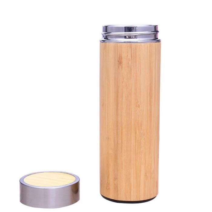 450 ml coquille de bambou thermos en acier inoxydable bouteille d eau thermos tasse de voyage tasse isolee cdiscount sport