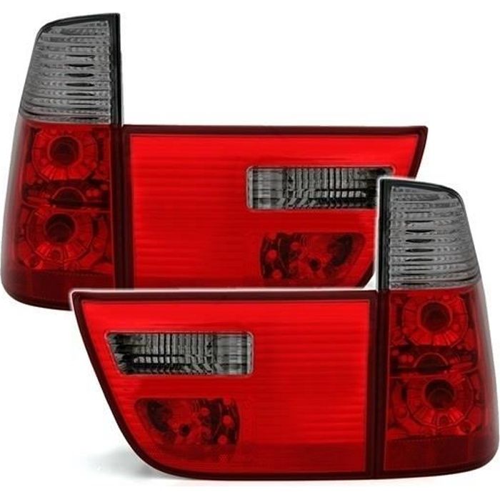 2 FEUX ARRIERE ROUGE ET NOIR POUR BMW X5 E53 DE 08/1999 A 10/2003