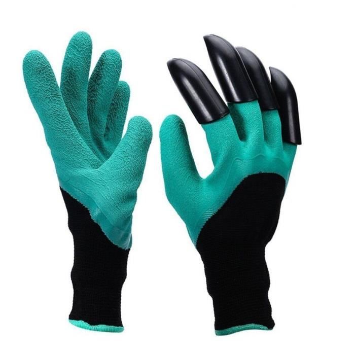 garden genie gloves, gant de travail pour hommes et femmes avec des griffes en plastique abs sur la main droite pour creuser et plan
