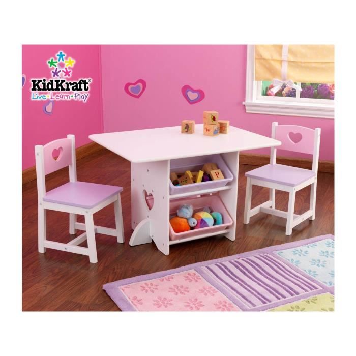 Table Pupitre Bureau Avec Chaises En Bois Enfant Motif Coeur Cdiscount Puericulture Eveil Bebe