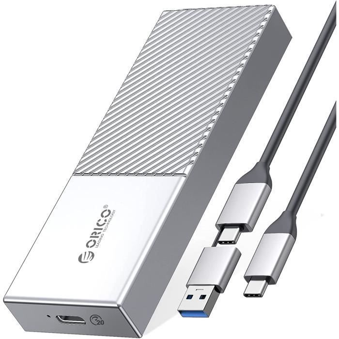 Adaptateur de Boîtier SSD M.2 NVMe 20Gbps USB3.2 Gen2x2 PCIe USB-C pour NVMe  M-Key SSD 2230-2242-2260-2280, Aluminium Lecteur [180] - Cdiscount  Informatique