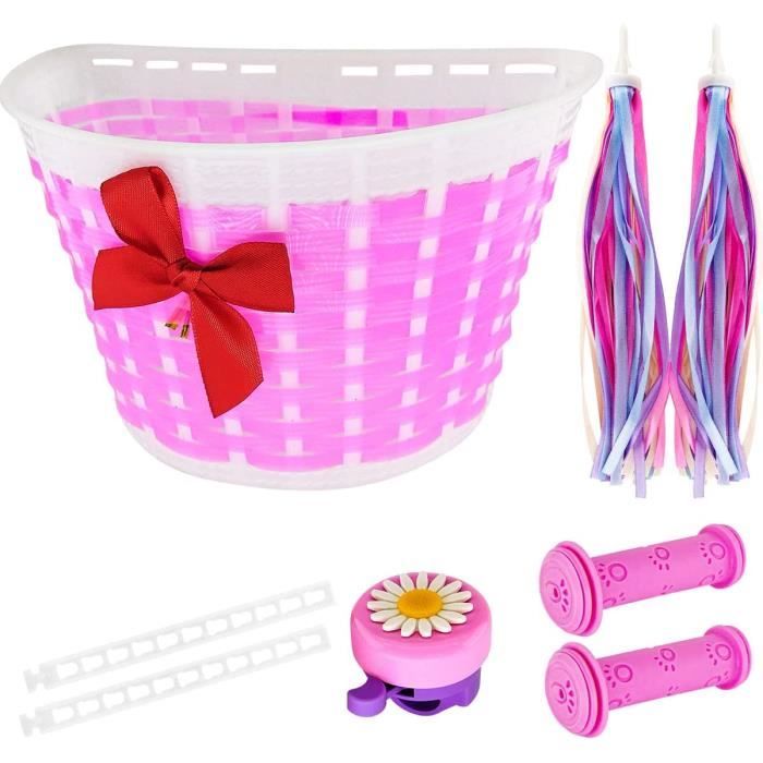 Panier Velo Enfant Panier Velo Enfant Rose Panier de Rangement de Guidon Tricotage a la Main Panier Velo Fille avec Sonnette de A199 Cdiscount Sport