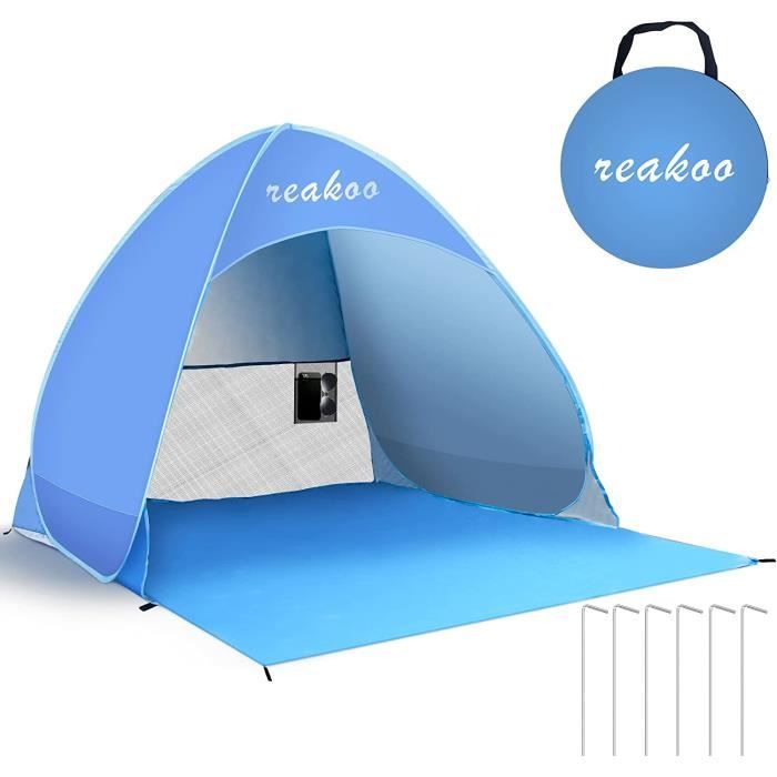 wakeman Tente de plage Pop Up - Peut accueillir 2 à 3 personnes - Abri solaire avec protection UV, ventilation par Wakeman (bleu) et Commentaires - Canada