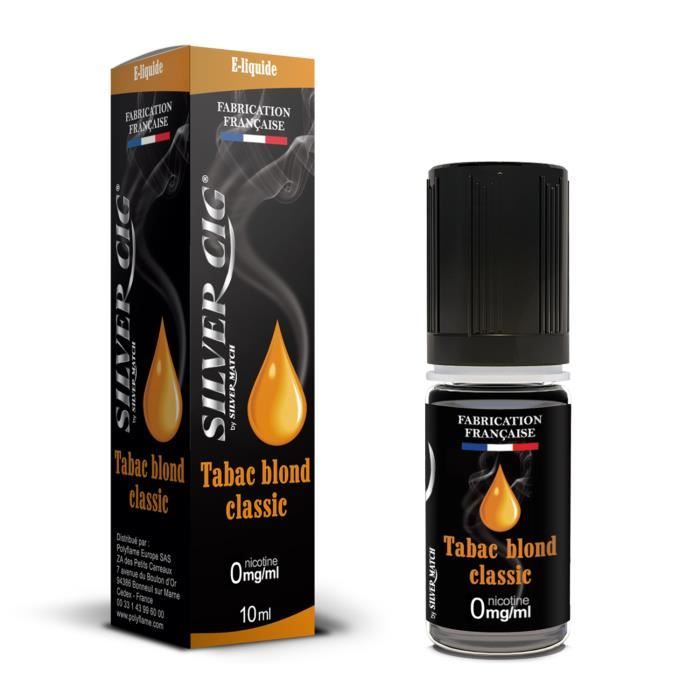 E-liquide SilverCig Tabac Blond Classic 0 mg 70PG/30VG - 10ml - Cdiscount  Au quotidien