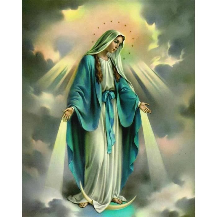 Kit de peinture par numéros - Figurine chrétienne Sainte Vierge Marie -  40,6 x 50,8 cm - Peinture acrylique par numéro - Art A328 - Cdiscount  Beaux-Arts et Loisirs créatifs