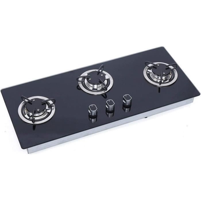 LPG Réchaud à gaz 3 flammes, noir, plaque de cuisson à gaz, plaque de