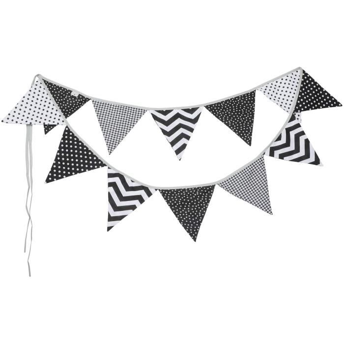Banderole Triangle Pastel Bleu Décoration Chambre Bébé Garçon PREMYO Guirlande de Fanions en Tissu 